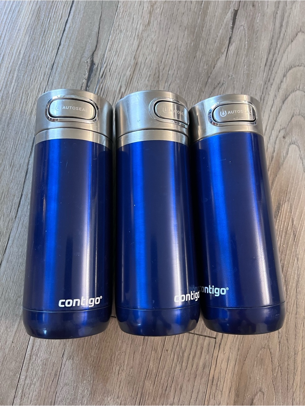 Contigo Blue Stainless AutoSeal Travel Mugs - Set of 3